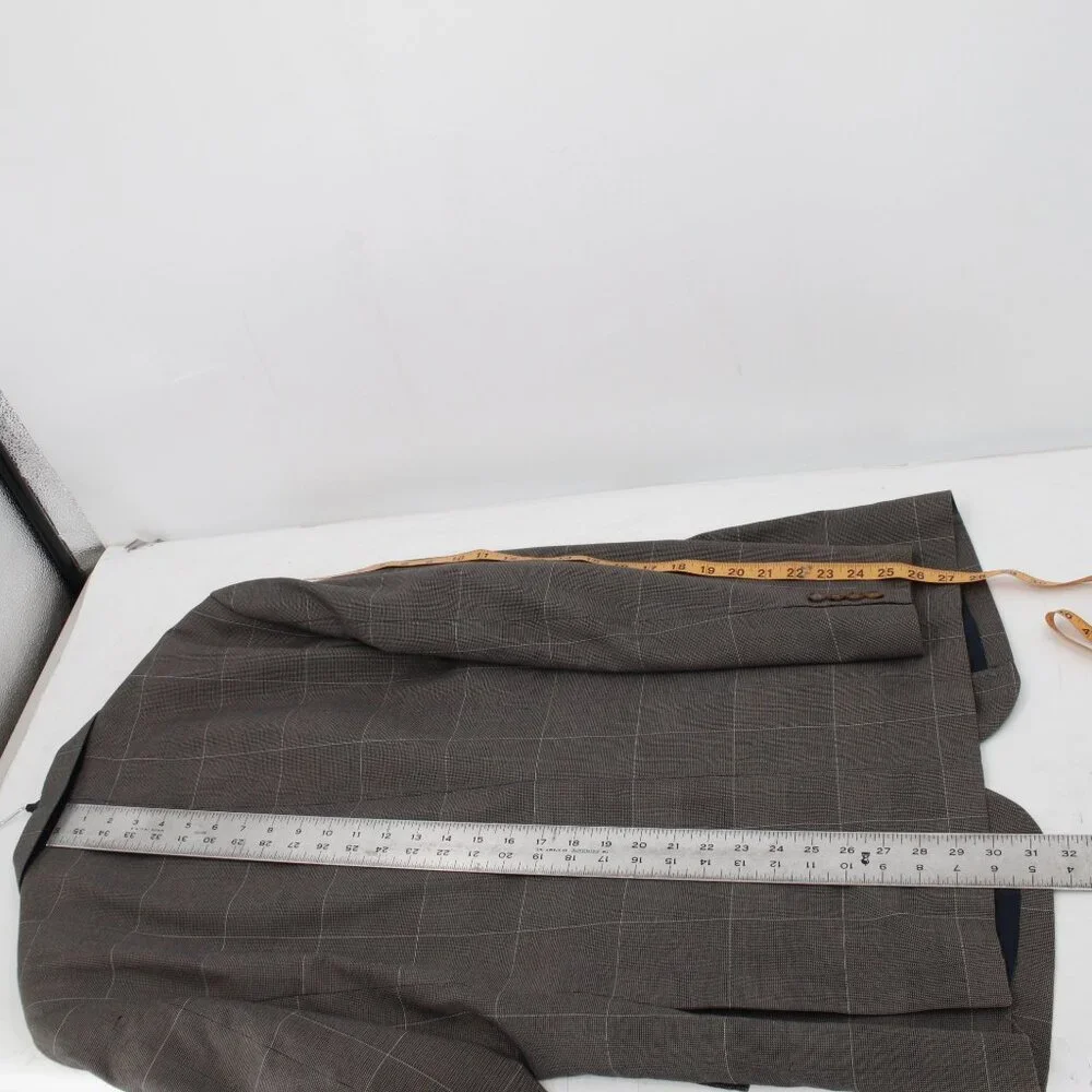 J Crew Sport Coat Mens 42R Thompson Cotton Windowpane Plaid‎ Single Breasted